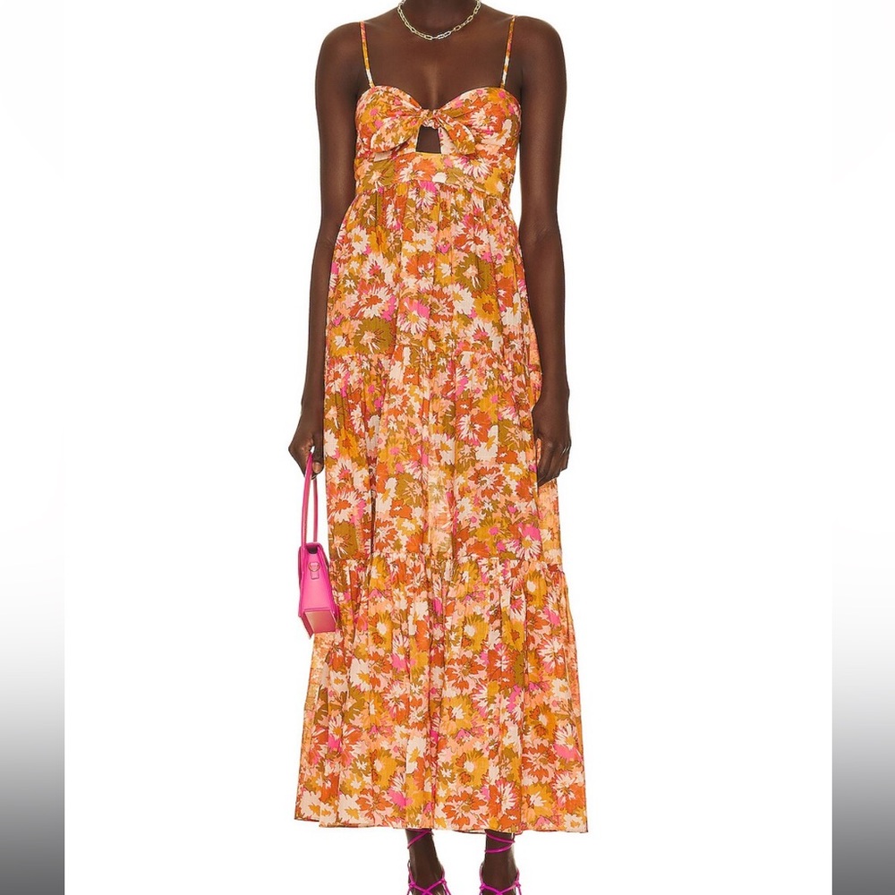 Zimmerman Violet Tie Midi Dress - Picture 2 of 4